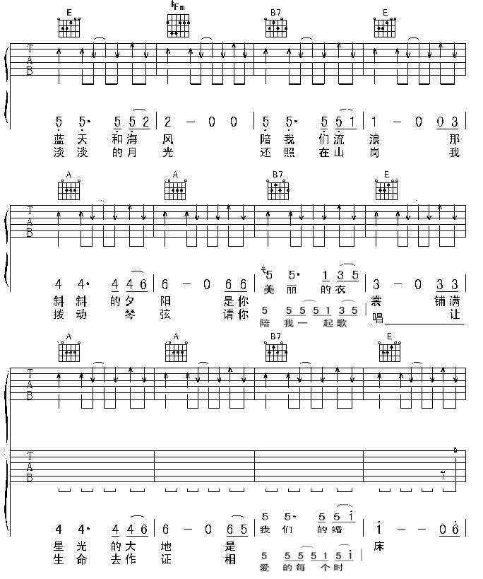 我们去远方吉他谱