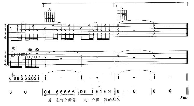 情无声息吉他谱 