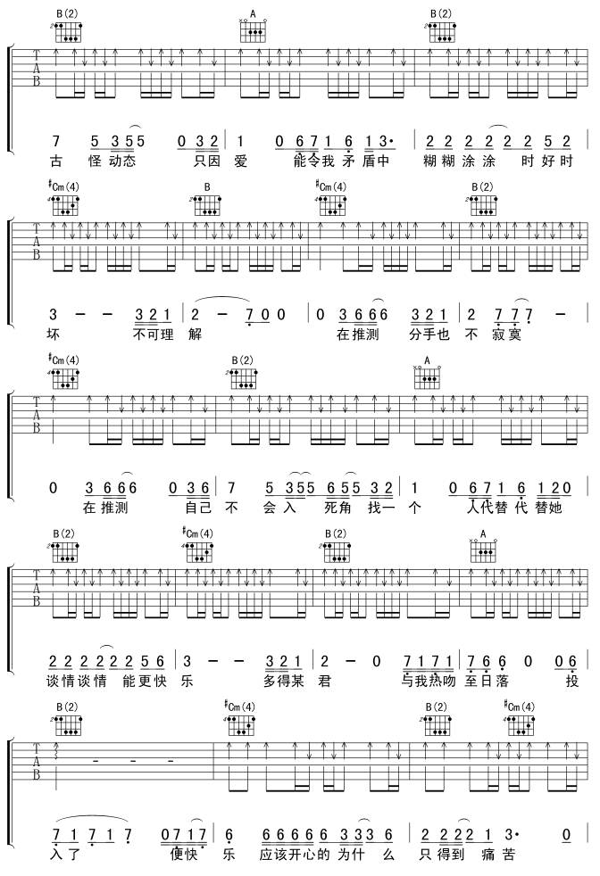 估计错误吉他谱