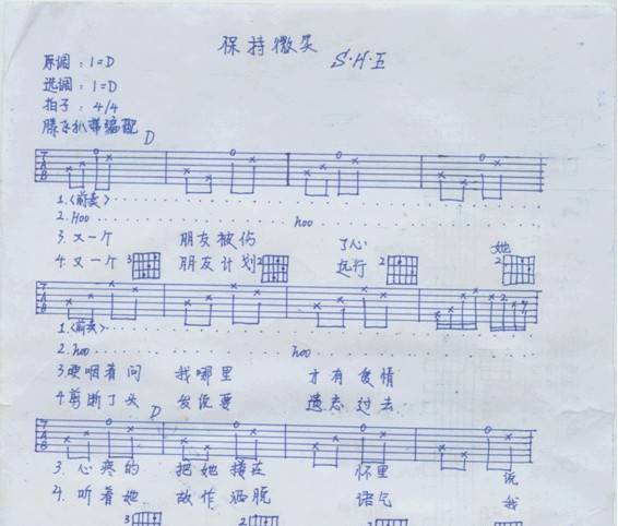 保持微笑吉他谱