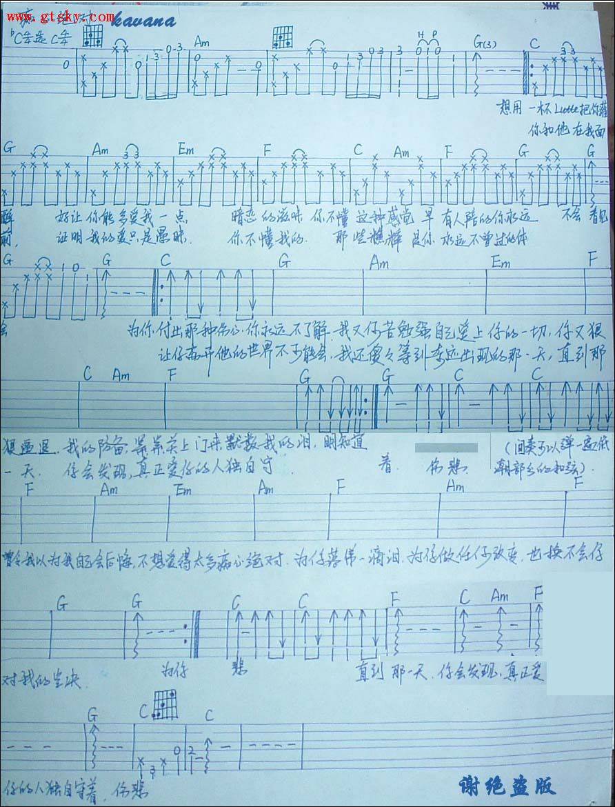 痴心绝对01吉他谱 