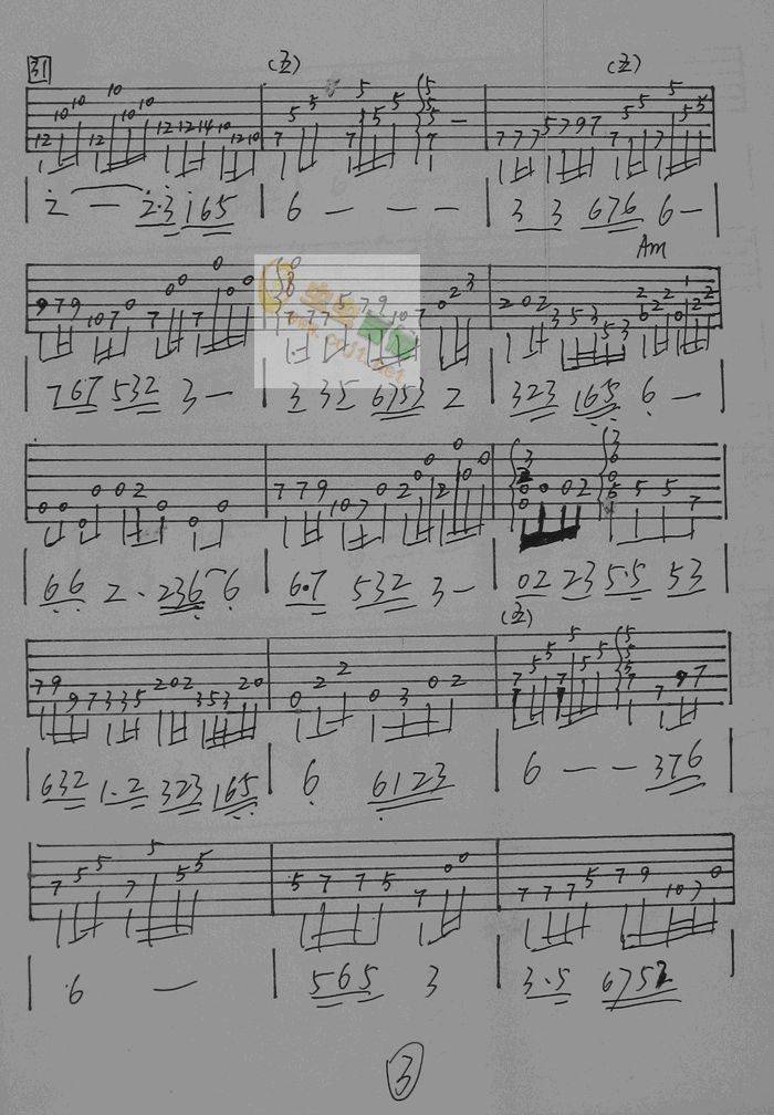 青藏高原吉他谱 