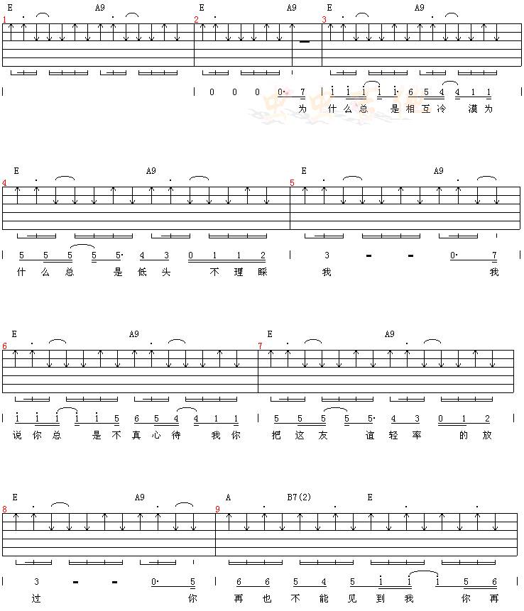 我为你难过吉他谱