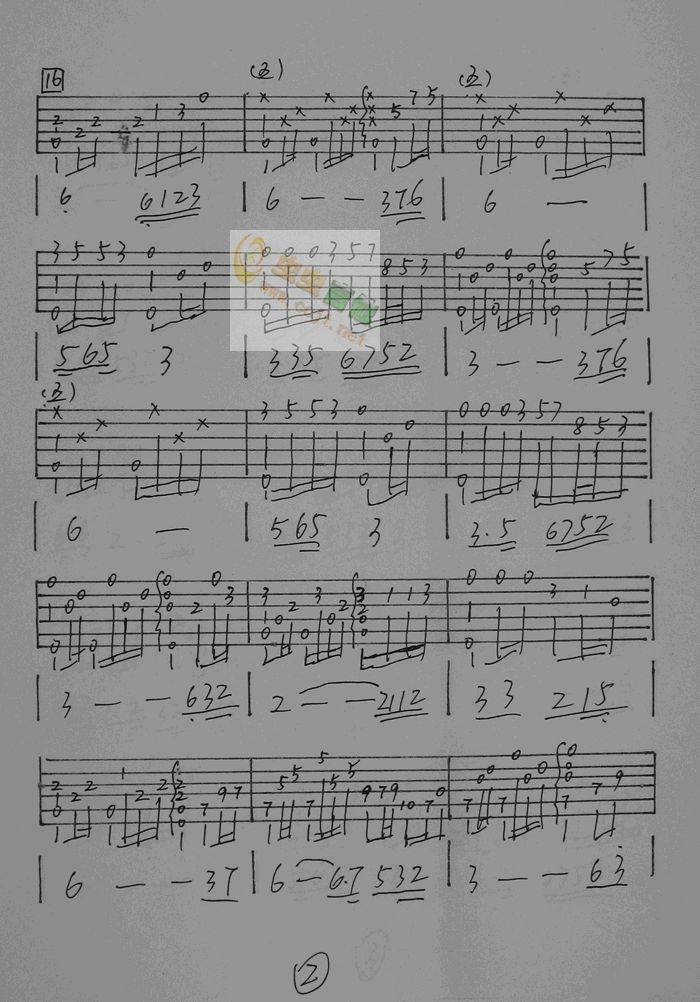 青藏高原吉他谱