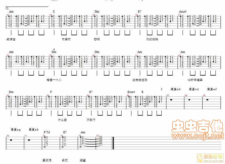 无法原谅吉他谱 