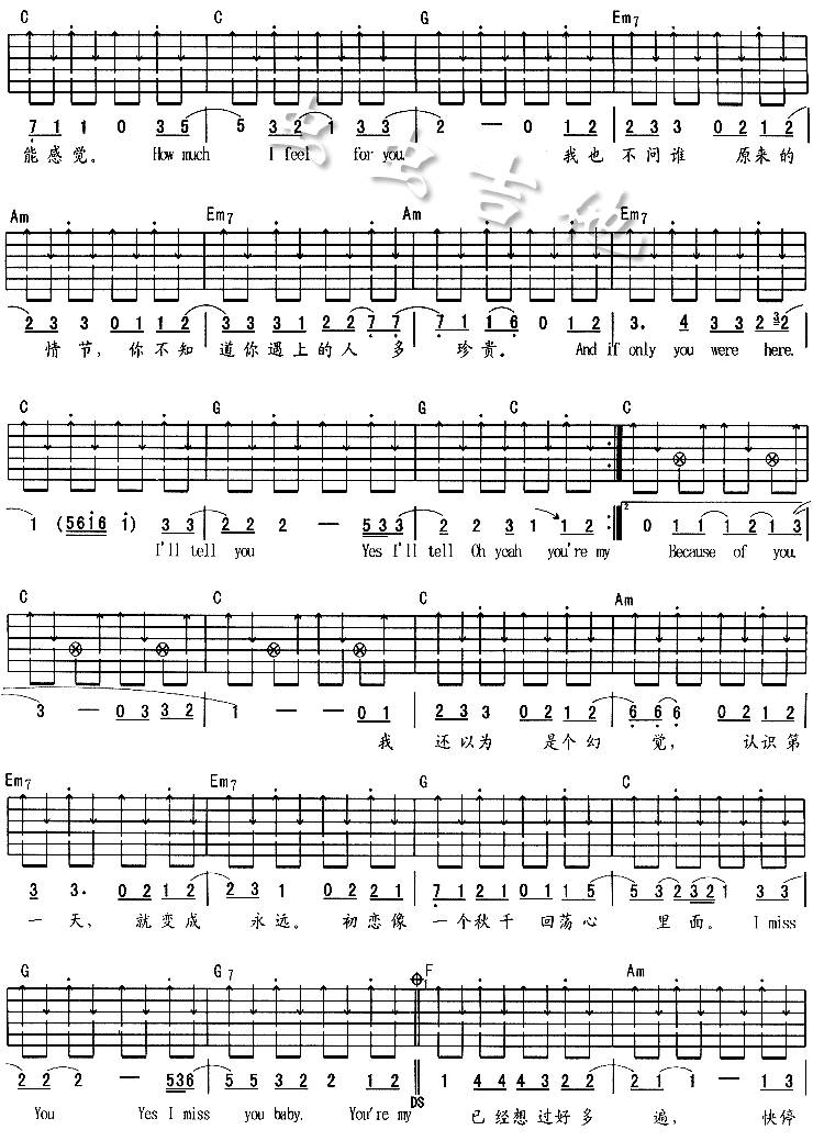 Because Of You吉他谱