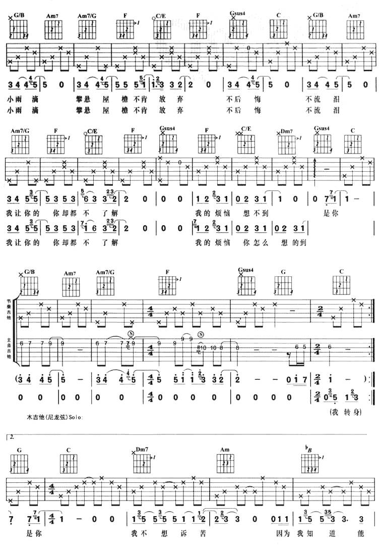 我的烦恼是你吉他谱 