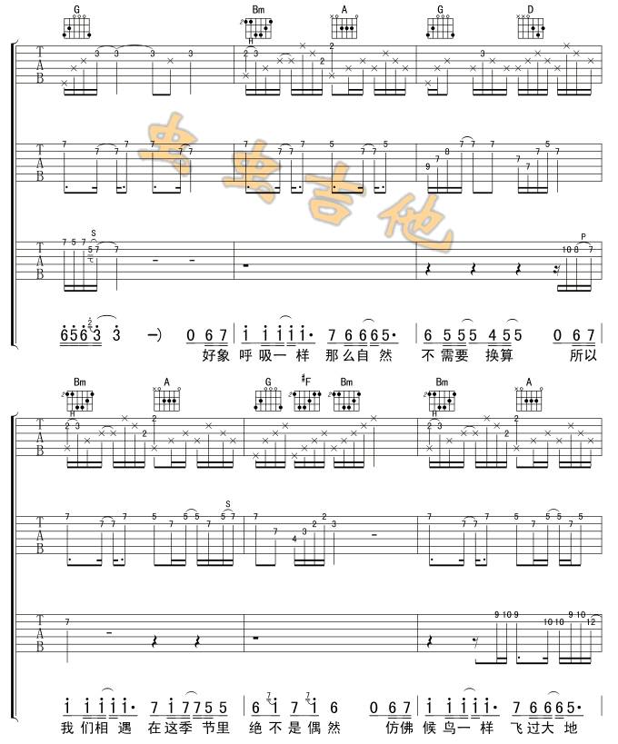 听！是谁在唱歌吉他谱