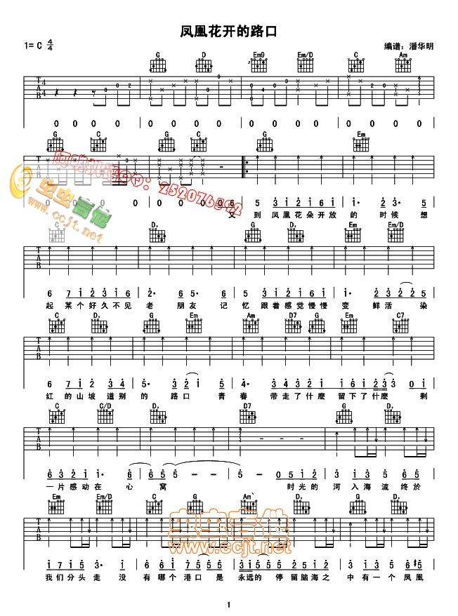 凤凰花开的路口吉他谱