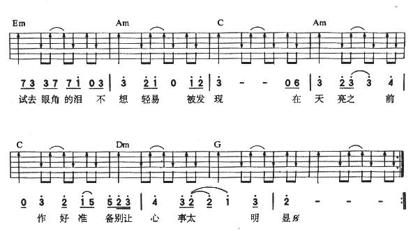 黎明破晓前吉他谱 