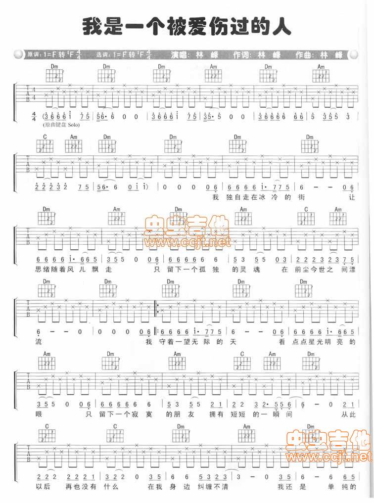 我是一个 被爱伤过的人吉他谱