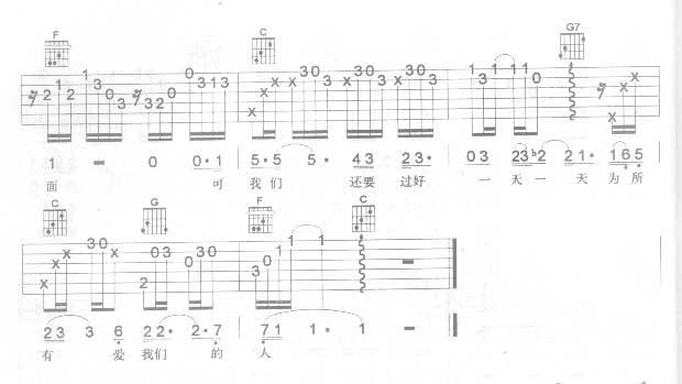 为所有爱我的人吉他谱 