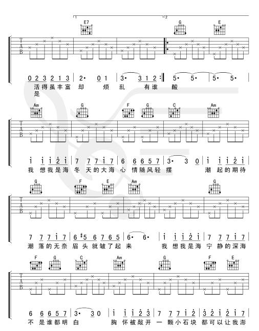 我想我是海吉他谱 