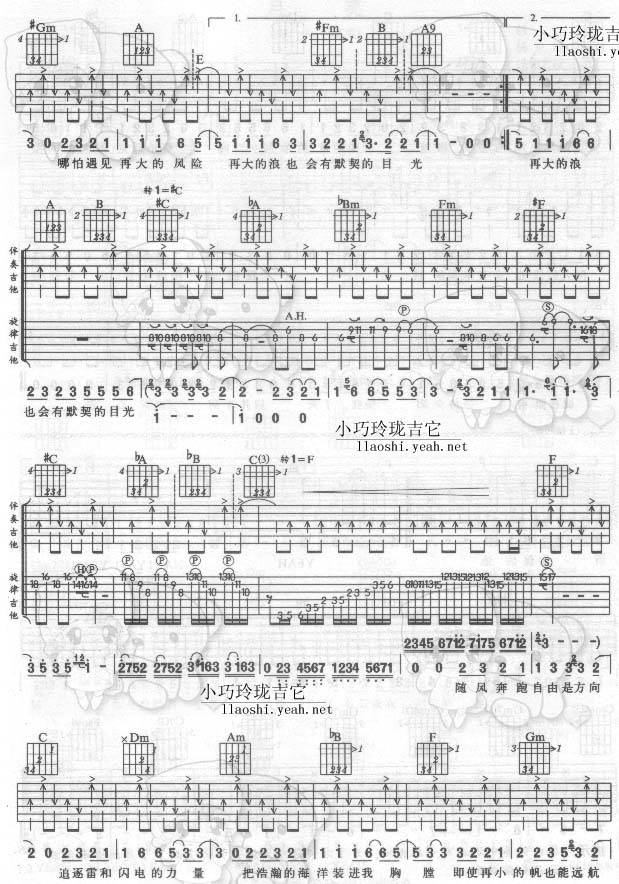 奔跑扫描谱吉他谱 