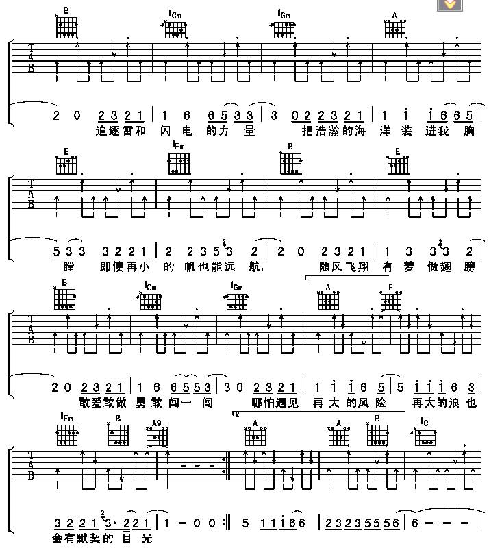 奔跑(图片谱）吉他谱 