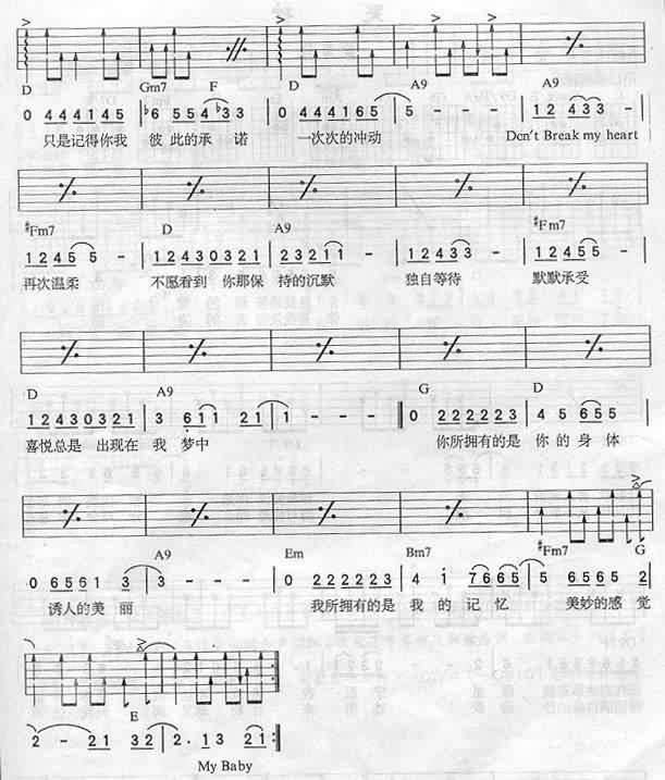 Don t break my heart吉他谱 