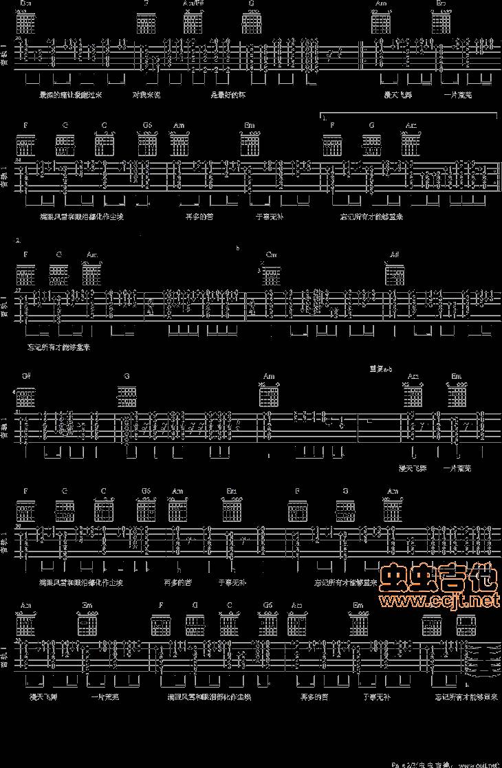 飞舞—王冰洋吉他谱