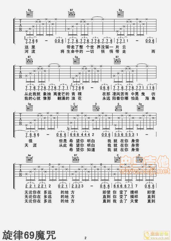 你是我心爱的姑娘吉他谱