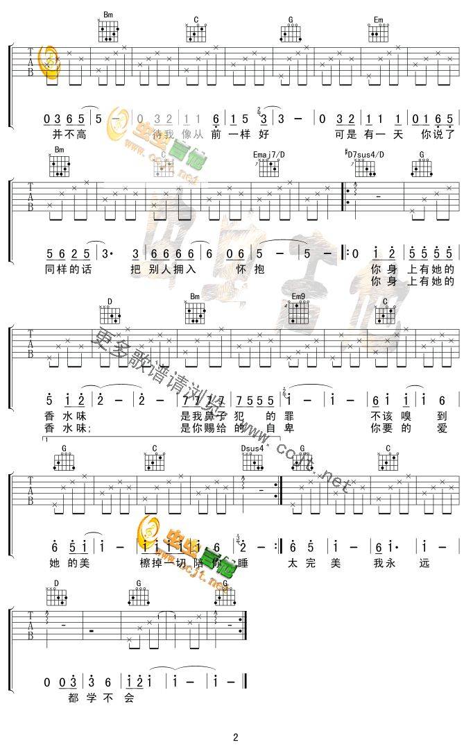 香水有毒吉他谱 