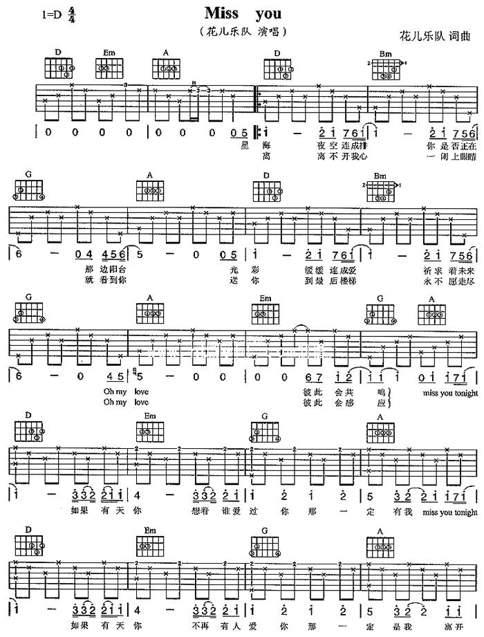 Miss You吉他谱