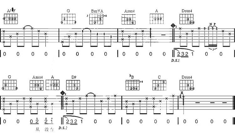 一首情歌吉他谱 