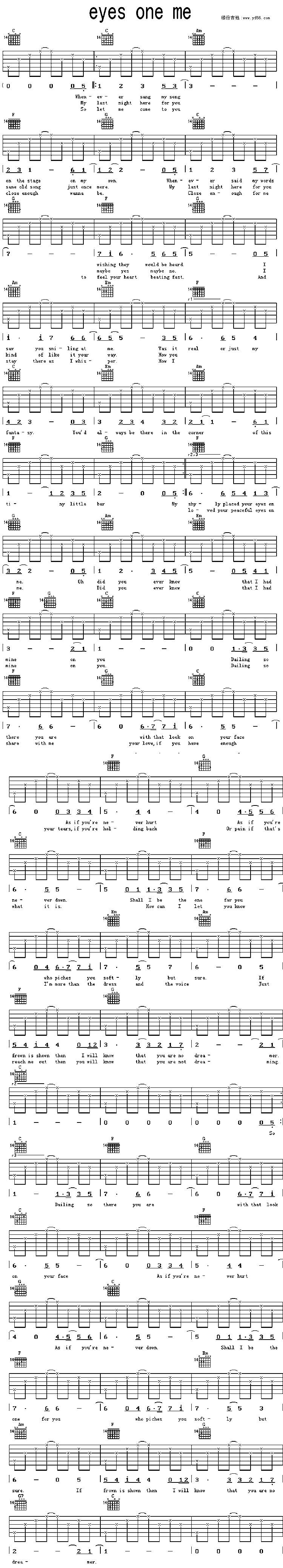 Eyes One Me吉他谱 