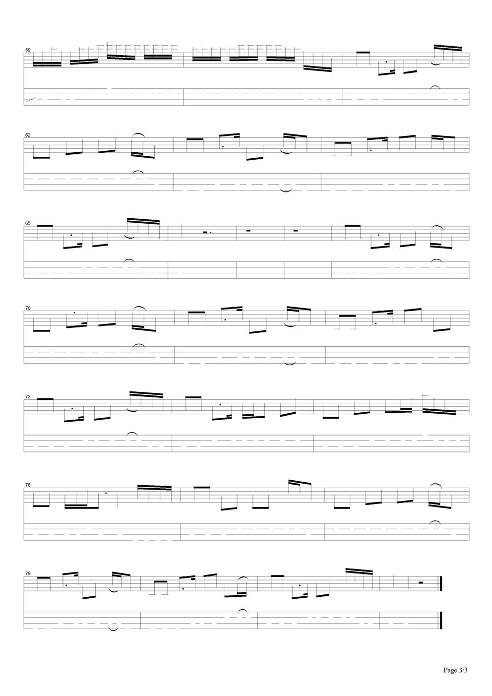 光之翼bass吉他谱 