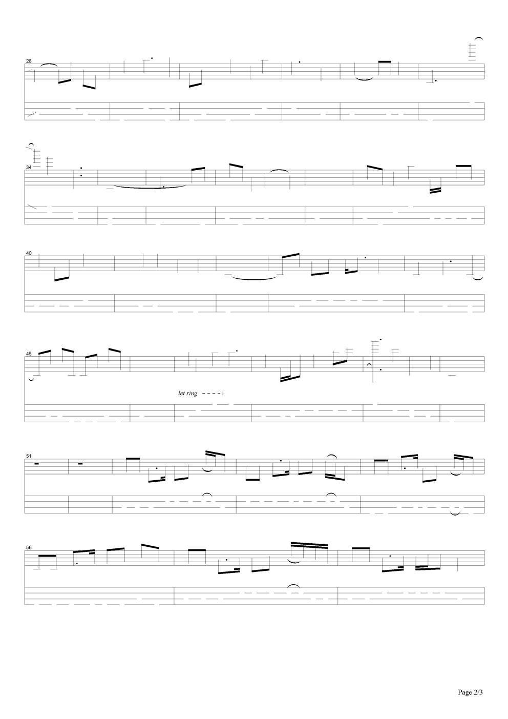 光之翼bass吉他谱