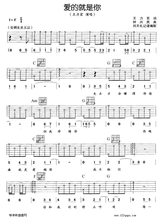 爱的就是你（王力宏）吉他谱