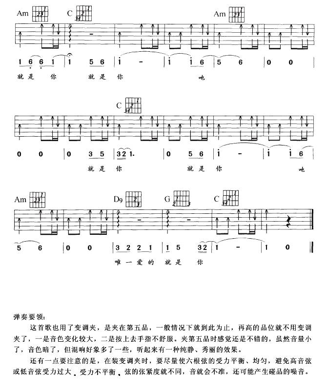 爱的就是你（王力宏）吉他谱 