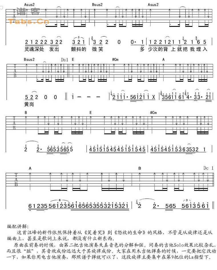 觉醒 很冲动	吉他谱 