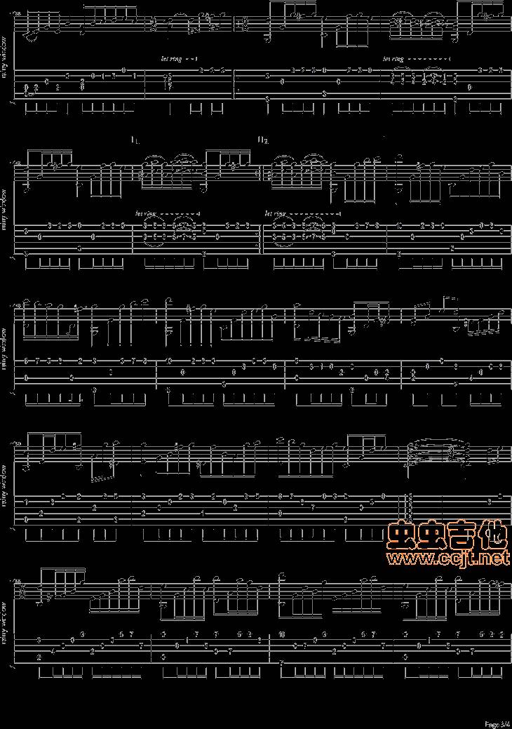 雨降窗边吉他谱