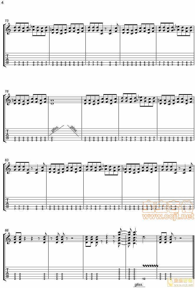 Nickelback-Flat On The Floor吉他谱 