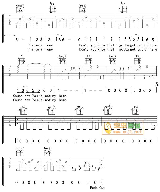 New York's Not My Home吉他谱 