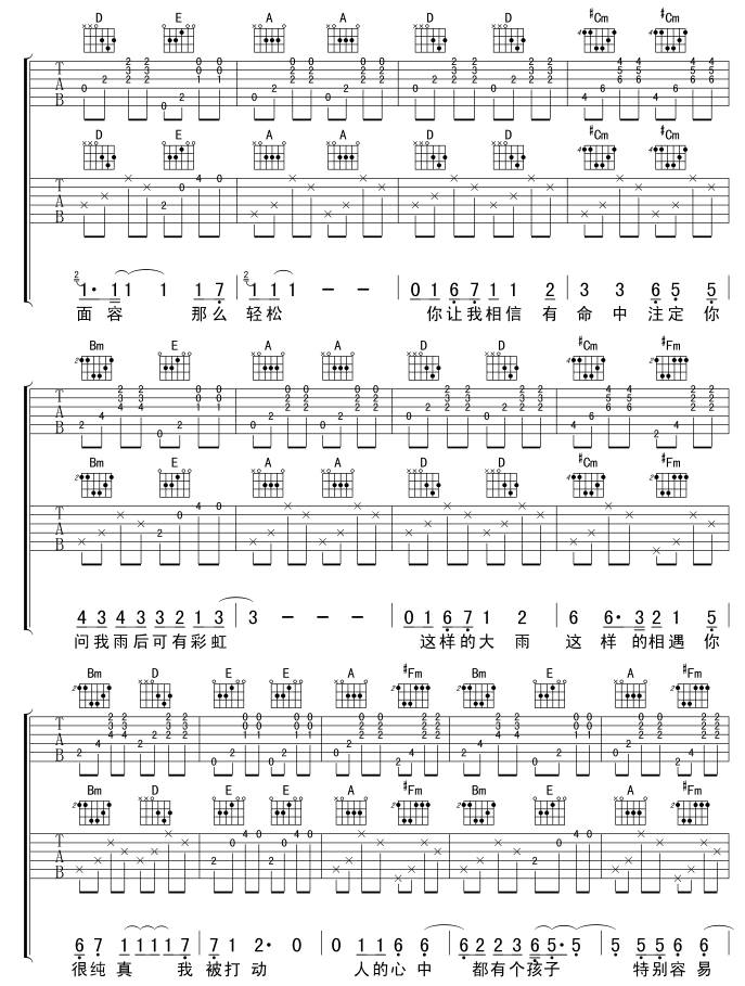 命中注定吉他谱