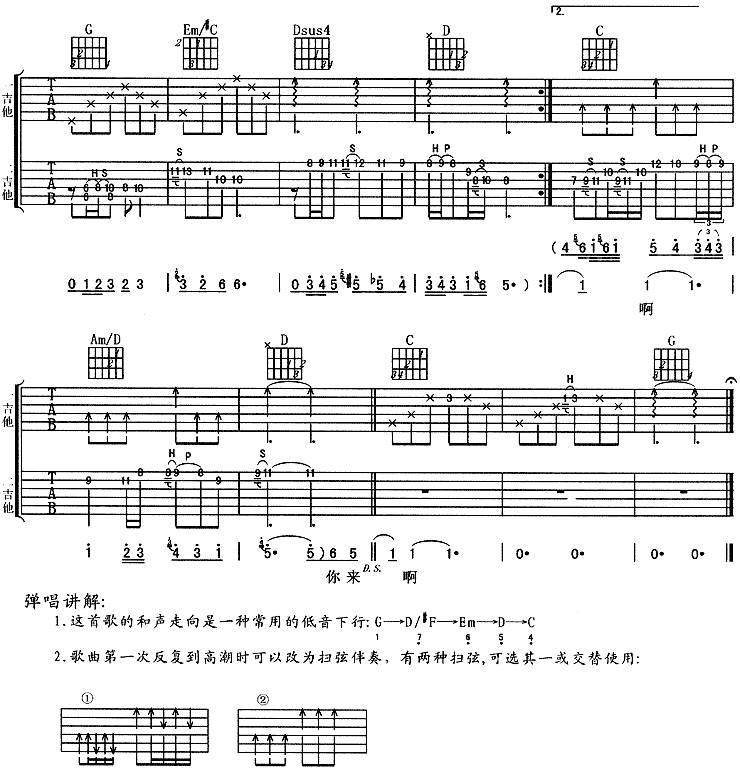 雨衣(阿杜)吉他谱 