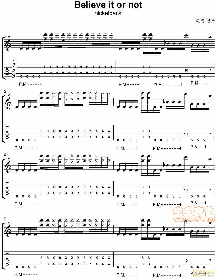 believe it or not吉他谱