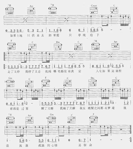 流浪者吉他谱 