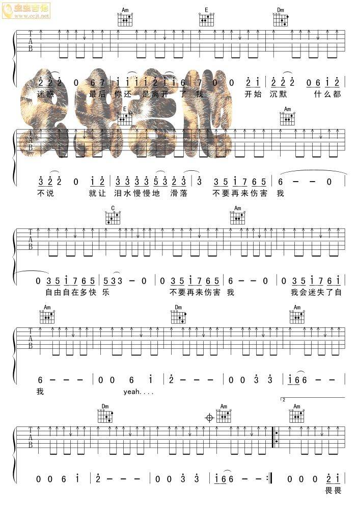 不要再来伤害我吉他谱
