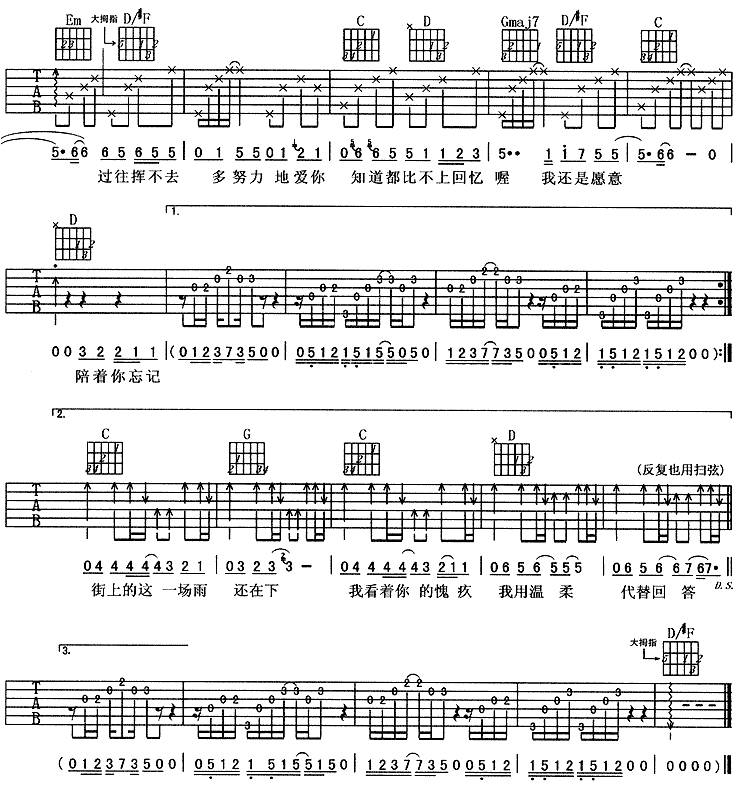 爱你比我重要-阿杜吉他谱 