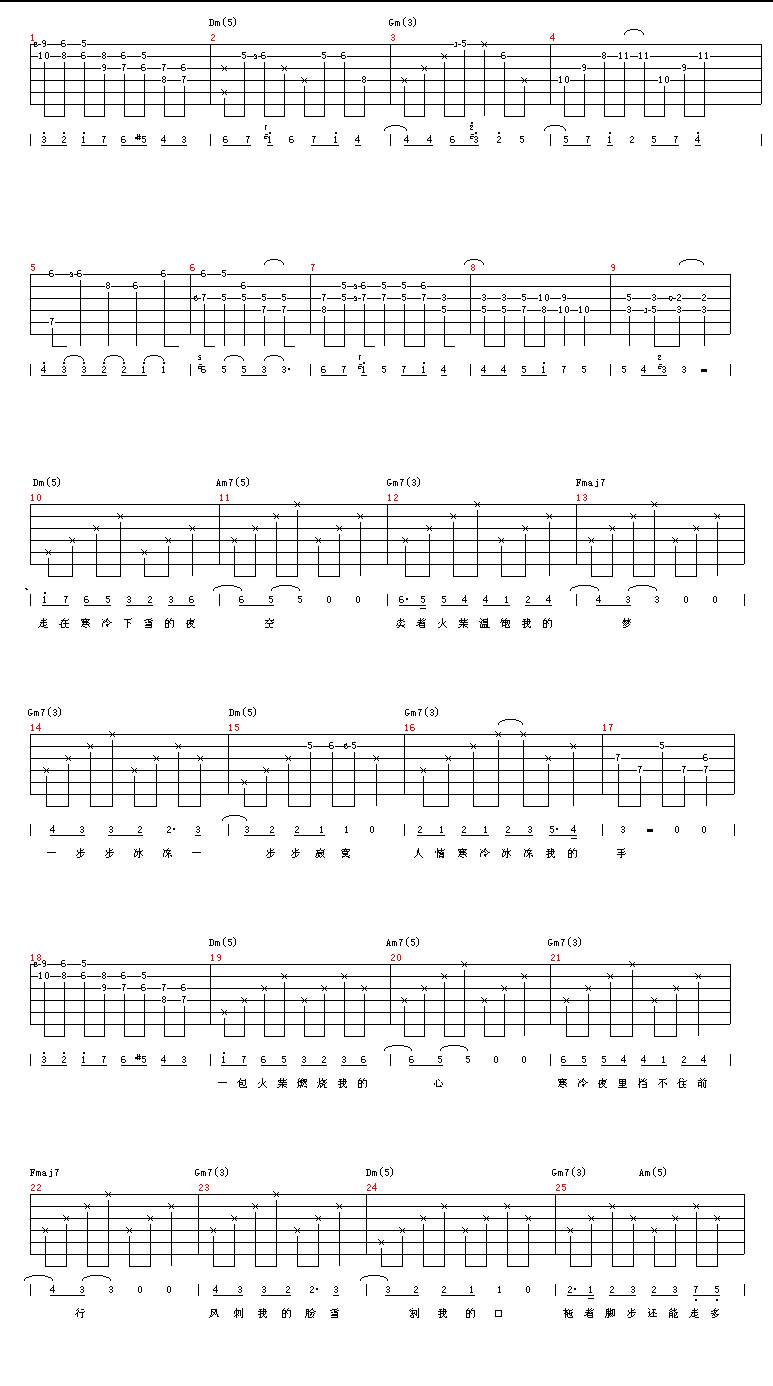 火柴天堂吉他谱