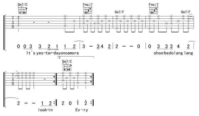 Yesterday Once More昨日重现吉他谱 