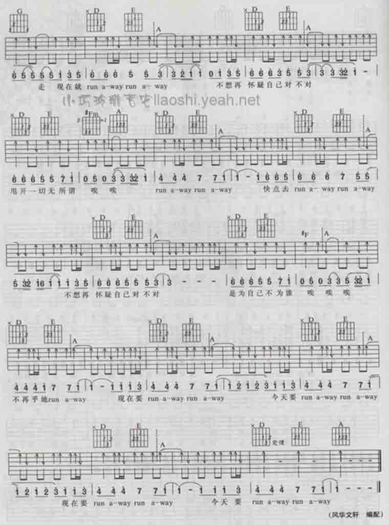 Run Away2吉他谱 