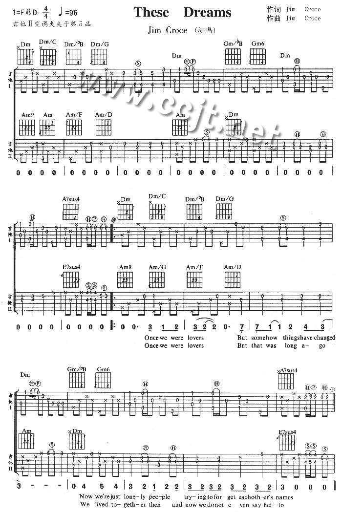 These Dreams吉他谱