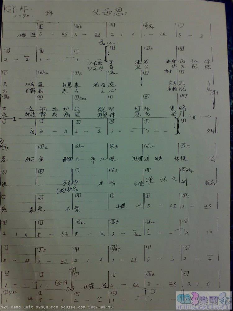 许冠杰-父母恩吉他谱 