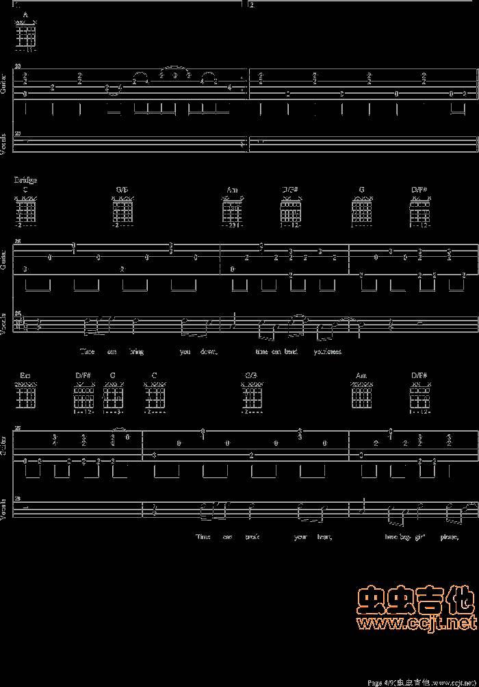 tears in heaven吉他谱 