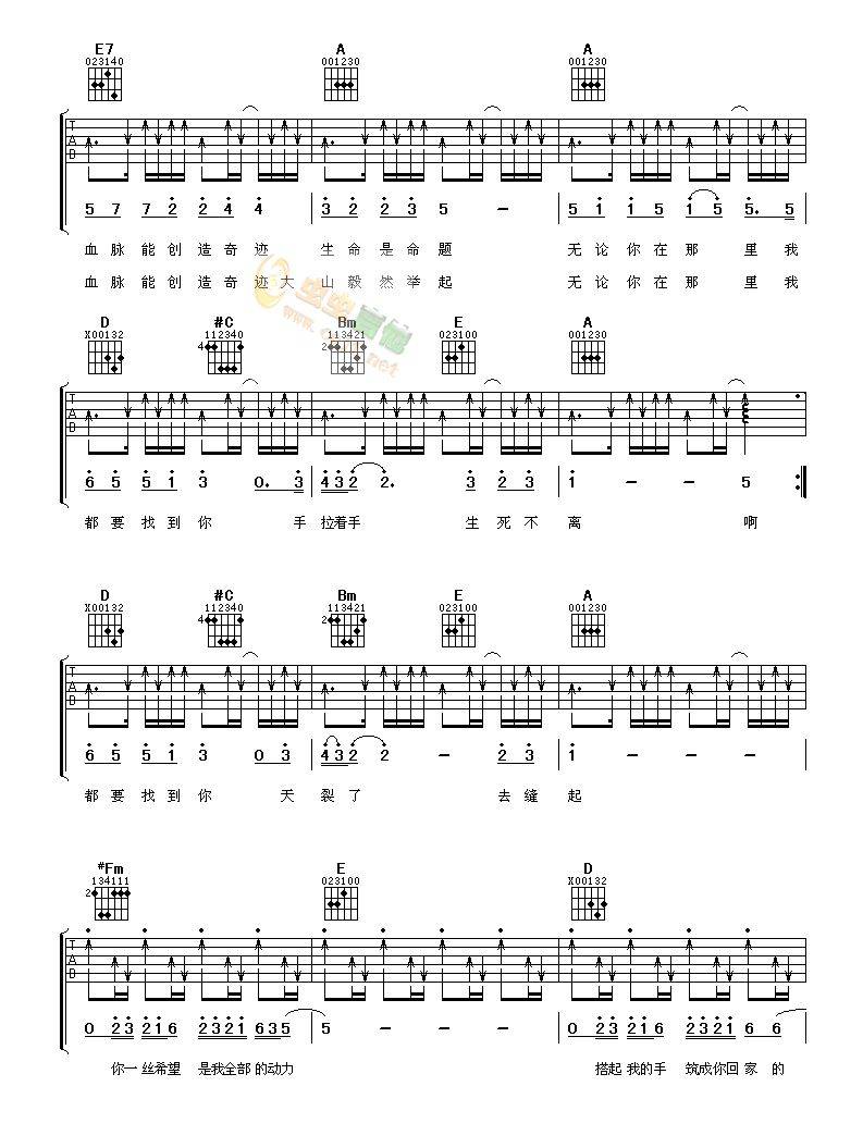 生死不离吉他谱