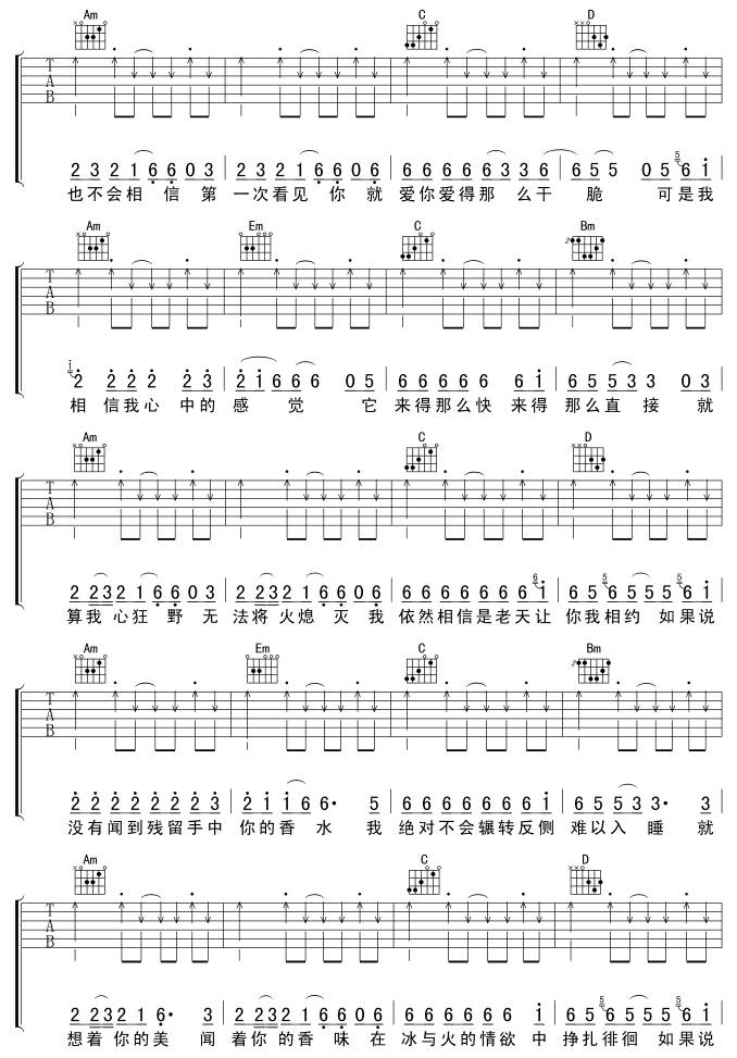 冲动的惩罚吉他谱 