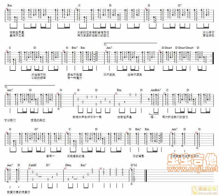 我想大声告诉你吉他谱 