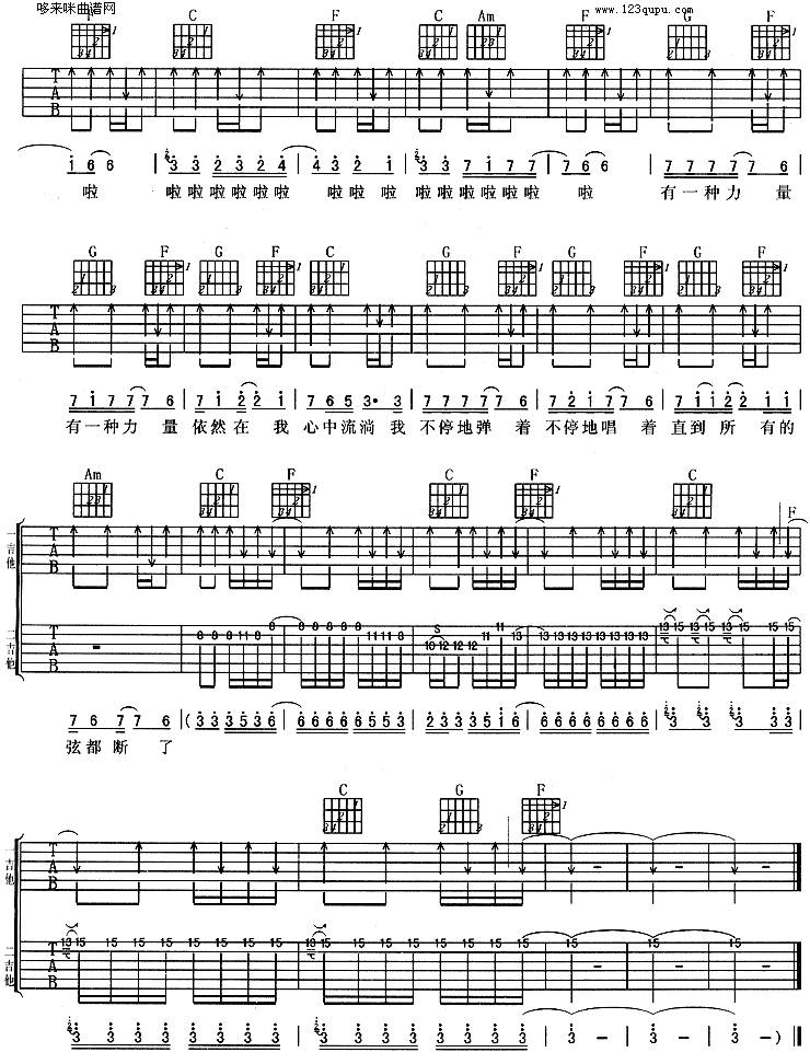 浮躁(许巍)吉他谱 